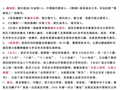 高中语文文学常识超全汇总（必修1-5＋选修）