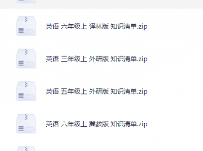 各版本小学英语《知识清单》