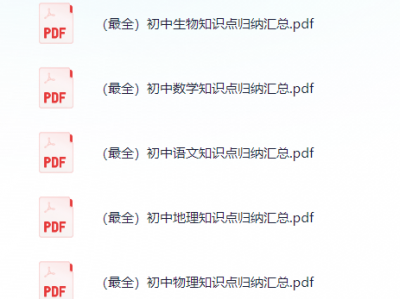 初中各科知识点归纳总结