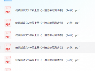 《一遍过单元试卷》24秋