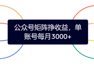 公众号流量主挣收益月入3000+