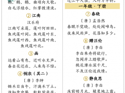 【1-6年级上下册必背古诗合集】小学语文