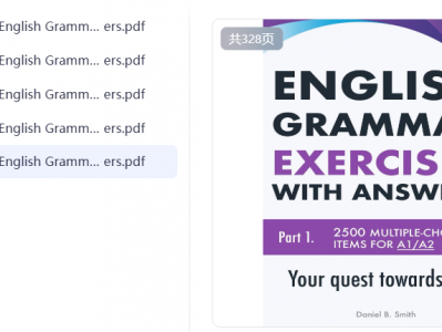  剑桥分级语法题English Grammar Exercises with answers Part 1-5全