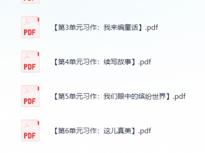 《单元习作范文大全》3-6年级上下册 
