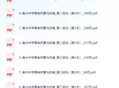 衡水错题集-政治积累与改错