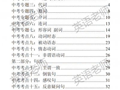 中考英语所有考点分析